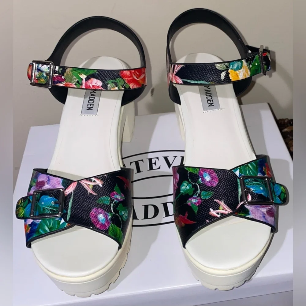 Steve Madden platform sandals Steve Madden heels chunky platform floral Y2K vibe